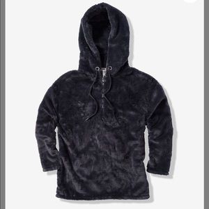 VS PINK Faux Fur Campus Half zip pullover